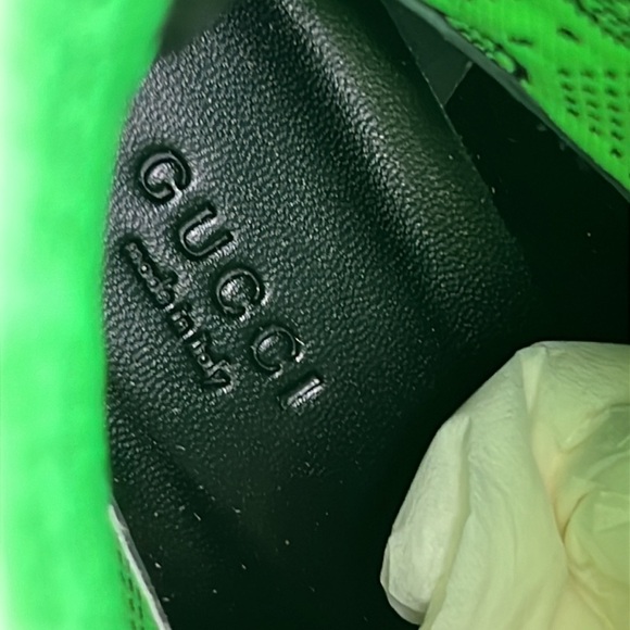 GUCCI Technical Jersey Knit GG Monogram Square G 75mm Ankle Boots green black 38
